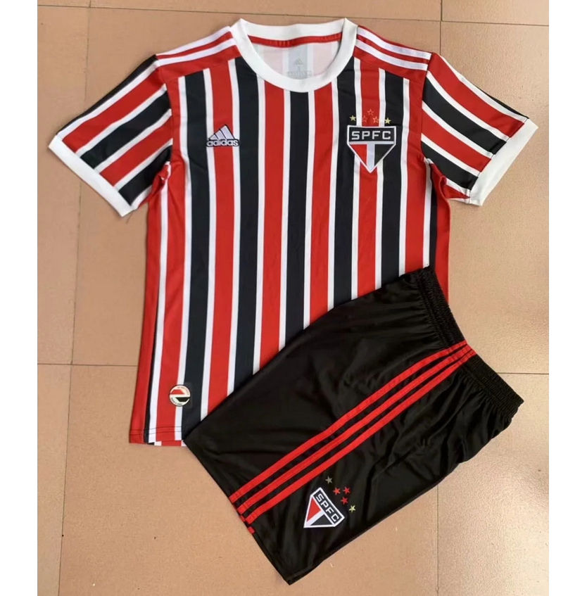 Kids Sao Paulo 2021/22 Away Soccer Kits Shirt With Shorts